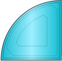 Купель из стеклопластика Fiber Pools Корнер 1,7х1,7 м глубина 1.50 м, цвет голубой гранит