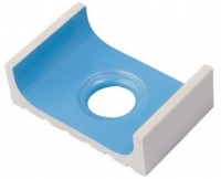 Переливной лоток керамический K5 голубой, короткий с отверстием