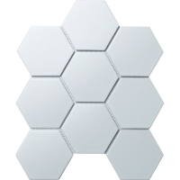 Мозаика керамическая однотонная StarMosaic Hexagon small White Matt (IDL1005), 27.8х26.5