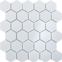 Мозаика керамическая однотонная StarMosaic Hexagon small White Glossy (IDL1001), 27.8х26.5