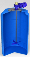 Емкость вертикальная Rostok(Росток) Т 500 синий с лопастной мешалкой