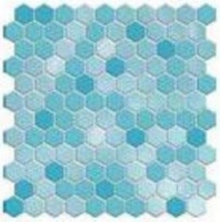 Фарфоровая мозаичная смесь Serapool Versicolor, шестигр. 26,5мм (голубой)