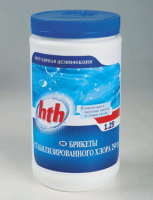 hth Медленный стабилизированный хлор в таблетках 200 гр, 1,2 кг