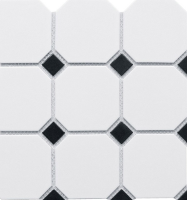 Керамическая мозаичная смесь StarMosaic Octagon small White/Black Matt (IDLA2575)