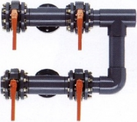 Обвязка фильтра из 4-х ручных вентилей D=125