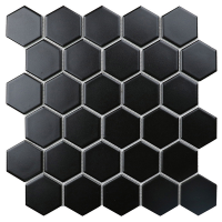 Мозаика керамическая однотонная StarMosaic Hexagon small Black Matt (IDL4810), 27.8х26.5