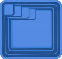 Купель из стеклопластика Престиж 2525, 2,6x2,6x1,5 м стандарт, цвет синий