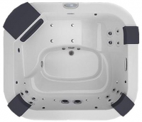 СПА бассейн Jacuzzi Italian Design Delos Pro Sound 215x190x80 см чаша Platinum панели Тик (снагревателем 3 кВт)