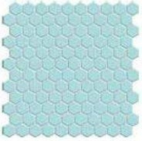 Мозаика фарфоровая однотонная Serapool 26,5 мм (шестигранная) светло-голубой
