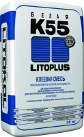 Litokol Клеевая смесь для плитки LITOPLUS K55, цвет белый, мешок 25кг