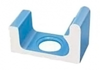 Переливной лоток керамический K4 голубой, короткий с отверстием