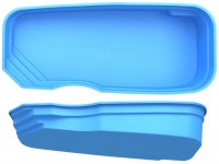 Композитный бассейн Admiral Pool Родос Элит 8,3х4,2 м глубина 1,05-1,70 м (синий искрящийся)