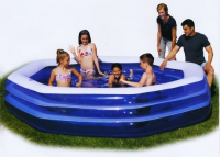 Надувной детский бассейн Bestway восьмиугольный Deluxe Octagon Family Pool, 305х305х58 см, 54023