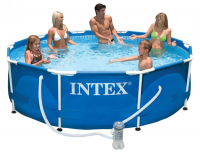Каркасный бассейн INTEX круглый Metal Frame 366x99 см (фильтр+лестница), артикул 28218/54424