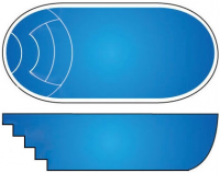 Композитный бассейн Admiral Pool Лагуна 8,0x2,9 м глубина 1,6 м (синий искрящийся)