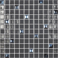 Мозаика стеклянная однотонная Vidrepur Elements Edna №828 Черный (на сетке)