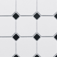 Керамическая мозаичная смесь StarMosaic Octagon big White/Black Matt (CLA006)