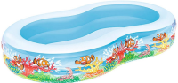 Надувной детский бассейн Bestway 'восьмёрка' Подводный мир, 262х157х46 см, артикул 54118