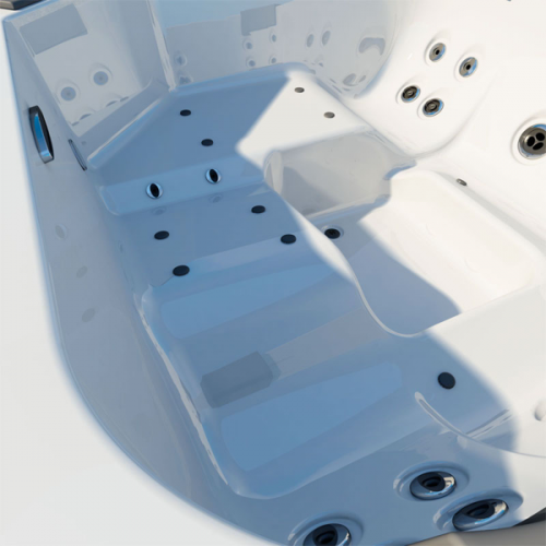 СПА бассейн Jacuzzi Italian Design Santorini Pro Sound 230x215x90 см чаша White обшивка Тик (с нагревателем 3 кВт)
