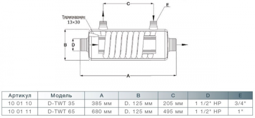 Теплообменник титановый Max Dapra D-TWT 65