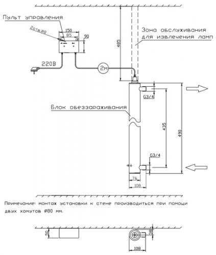 УФ-обеззараживатель УФ Системы ОДВ-5-2