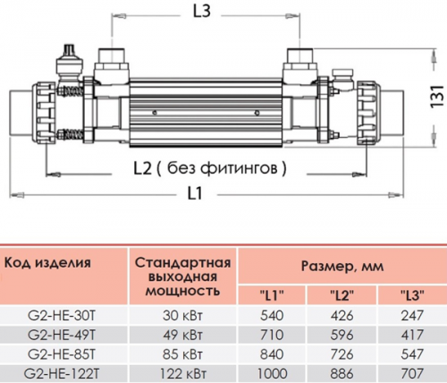 Теплообменник титановый Elecro G2 122 кВт