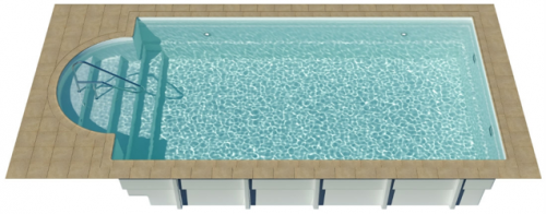 Композитный бассейн Ocean premium Классик 10382 10x3.85x2 м цвет: серебро