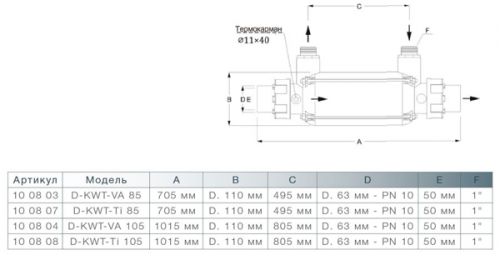 Теплообменник титановый Max Dapra D-KWT-Ti 85