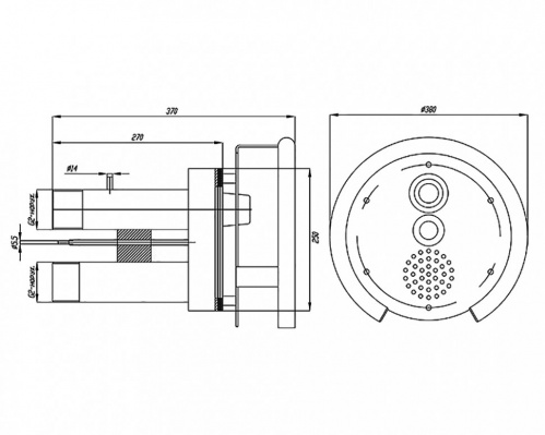 Противоток (закладная деталь с лицевой панелью и сенсорной пъезокнопкой) 50 м3/час (ПТ.50.1)
