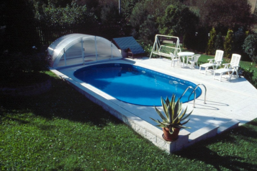 Морозоустойчивый бассейн Ibiza овальный глубина 1,5 м размер 7,0х3,5 м, мозайка