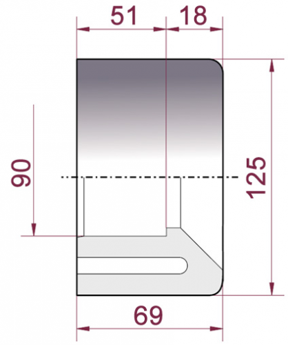 Кольцо переходное клей-клей д.125(нар)х90 (Европа)