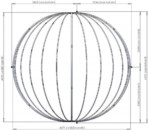 Мобильный павильон AZURO круглый диаметр 4,1 м, высота 2,2 м