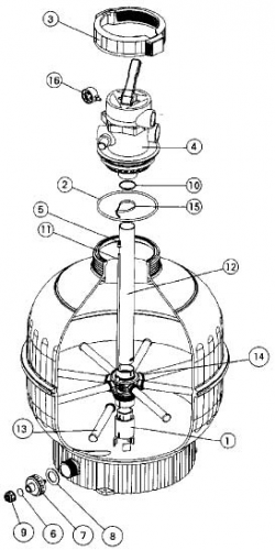 Фильтр песочный Astral Cantabric с верхним вентилем д.750 мм, 1 1/2'