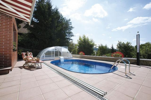 Морозоустойчивый бассейн Ibiza овальный глубина 1,5 м размер 8,0х4,16 м, мозайка