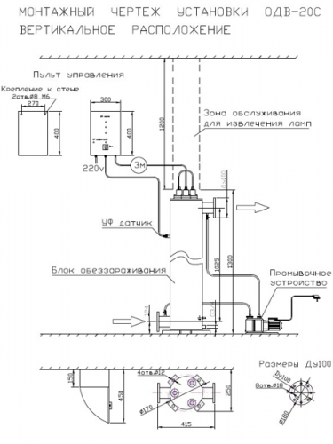 УФ-обеззараживатель УФ Системы ОДВ-20С для сточной воды