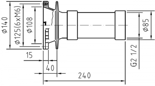 Водозабор под плитку из бронзы Hugo Lahme FitStar д. 200 мм, DN65/ ВР 2 1/2'