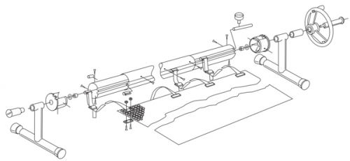 Ролик с опорами передвижной VagnerPool длина 3,7-5,4 м, с Т-образными стойками
