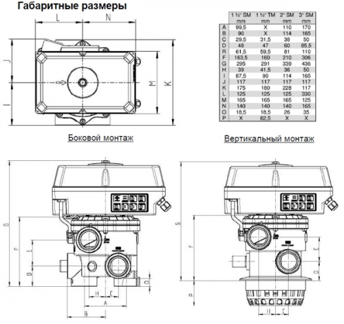 Блок(Щит) управления обратной промывкой Aquastar Comfort 3001 2', боковое подключение (131225)