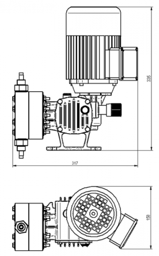 Дозирующий насос мембранный Etatron ST-D AA 0,18 кВт, 16 л/ч, 14 бар