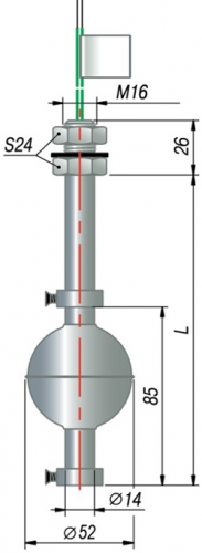 Датчик ПДУ-3.1, поплавковый, длина штока 550 – 1000 мм