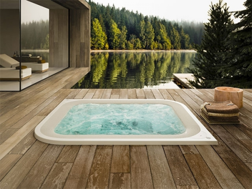 СПА бассейн Jacuzzi Italian Design чаша White обрамление Teak