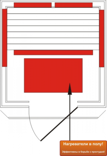 Инфракрасная кабина (сауна) Active Heat 2-местная карбон, размер 123х137х194 см (кедр)