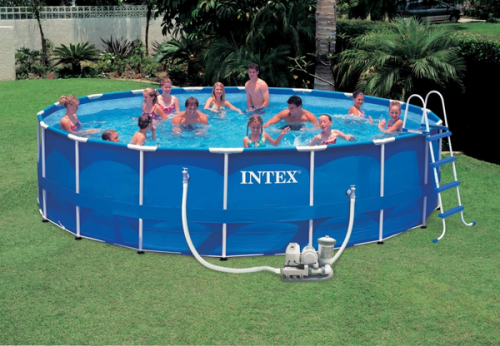 Каркасный бассейн INTEX круглый Metal Frame 549х122 см (комплект+хлоргенератор), артикул 57954
