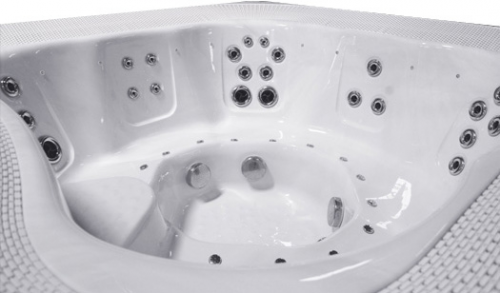 Переливной СПА бассейн Allseas Spas River Flow Square 240х240х97см, Pearl shadow, обрамление Grey