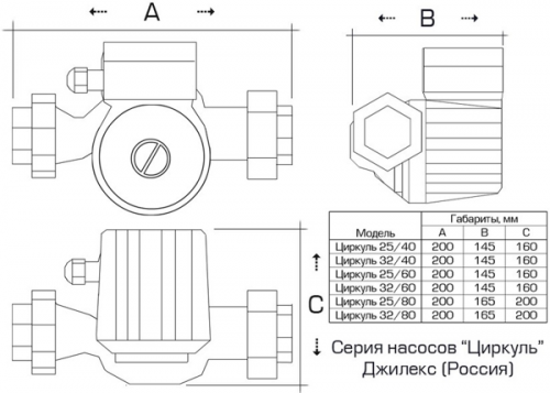 Циркуляционный насос контура подогрева воды Джилекс Циркуль 25/40