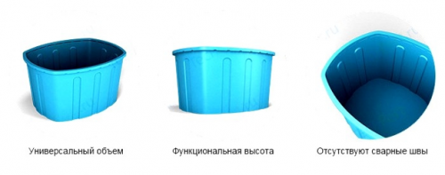 Емкость универсальная Rostok(Росток) 400, синий (ванна)