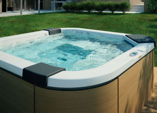 Мини СПА бассейн Jacuzzi Premium J 415 168x193x81 см чаша Desert Sand обшивка Roasted Chesnut (с музыкой)