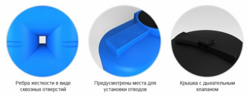 Емкость вертикальная Rostok(Росток) S 1500 усиленная, до 1.2 г/см3, синий
