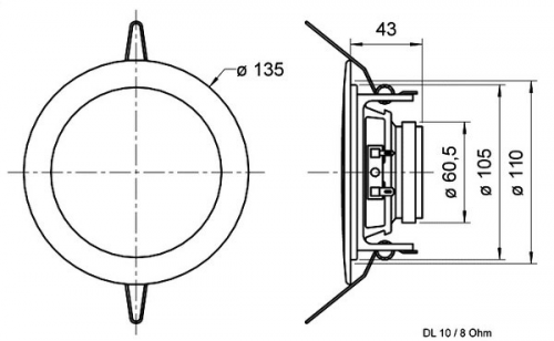 Динамик влагозащищенный Visaton DL 10 8 OHM (1 шт.)