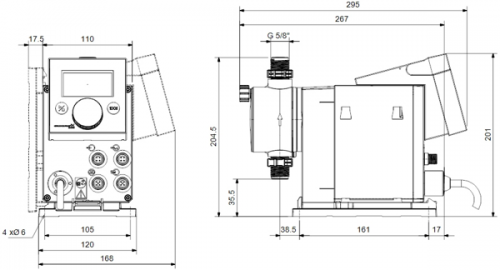 Дозирующий насос мембранный Grundfos DDA 30-4, (версия AR), SS, FKM, 1x100-220 В